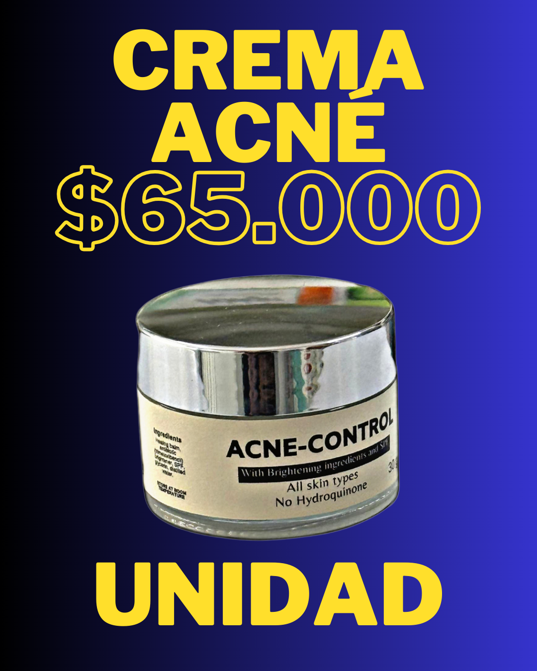 Crema anti acné X unidad